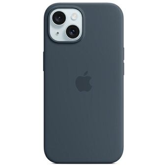 Etui Apple MT123ZM/A til iPhone 15 Plus / 14 Plus 6.7" MagSafe, i fargen blå/stormblå, laget av silikon.