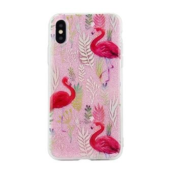 Dekselmønster iPhone X / Xs design 5 (flamingo rosa)