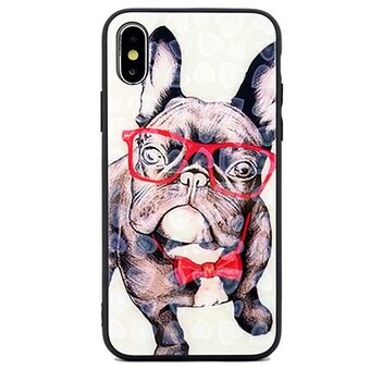 Hearts Glass iPhone X / iPhone XS Deksel Design 4 (Hund)