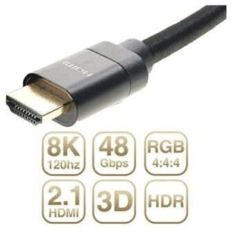 HDMI-kabel - HDMI 2.1 48Gbps 3M 8K svart/svart