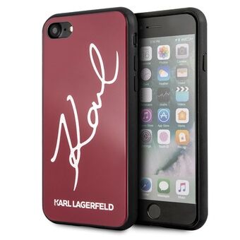 Karl Lagerfeld KLHCI8DLKSRE iPhone 7/8 SE 2020 / SE 2022 rød / rød hard veske Signatur Glitter
