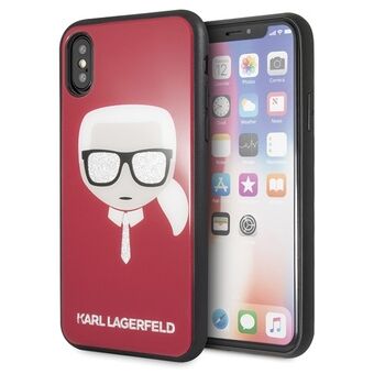 Karl Lagerfeld KLHCPXDLHRE iPhone X/Xs rød/rød Ikonisk glitter Karls hode