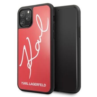 Karl Lagerfeld iPhone 11 Pro Max Rødt Hardt Deksel Signature Glitter
