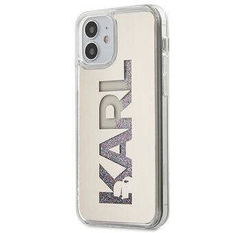 Karl Lagerfeld iPhone 12 Mini Sølv Hardcase Mirror Liquid Glitter Karl Lagerfeld