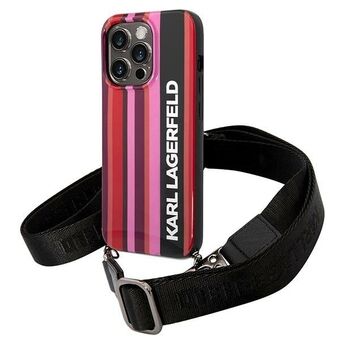 Karl Lagerfeld KLHCP14LSTSTP iPhone 14 Pro 6.1" hardcase rosa / rosa Farge Stripes Strap