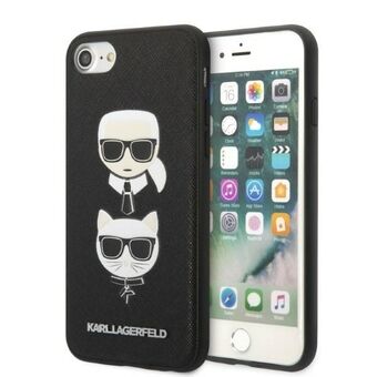 Karl Lagerfeld KLHCI8SAKICKCBK iPhone 7/8 / SE 2020 / SE 2022 svart/svart hardcase Saffiano Karl&Choupette Head