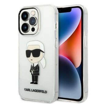 Karl Lagerfeld KLHCP14LHNIKTCT iPhone 14 Pro 6.1" gjennomsiktig hardt deksel Ikonisk Karl Lagerfeld