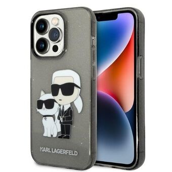Karl Lagerfeld KLHCP14LHNKCTGK iPhone 14 Pro 6.1" svart/svart hardcase Glitter Karl&Choupette