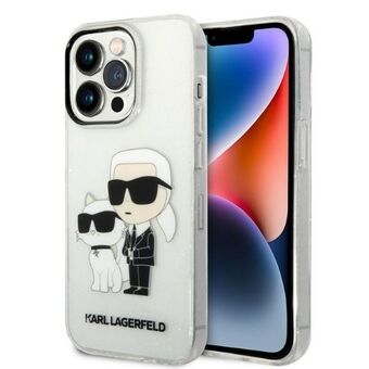 Karl Lagerfeld KLHCP14LHNKCTGT iPhone 14 Pro 6.1" gjennomsiktig hardt deksel Glitter Karl&Choupette