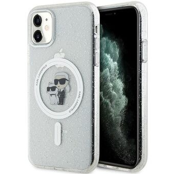 Karl Lagerfeld KLHMN61HGKCNOT iPhone 11 / Xr 6.1" gjennomsiktig hardt etui Karl&Choupette Glitter MagSafe