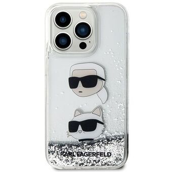 Karl Lagerfeld KLHCN61LDHKCNS iPhone 11 / Xr 6.1" sølv/sølv hardcase Flytende Glitter Karl & Choupette Heads