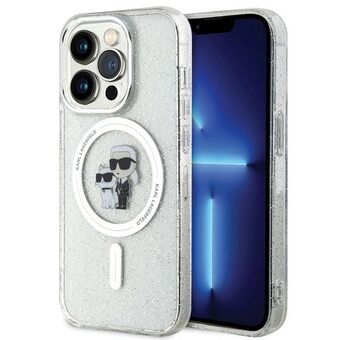 Karl Lagerfeld KLHMP15LHGKCNOT iPhone 15 Pro 6.1" gjennomsiktig hardcase Karl&Choupette Glitter MagSafe