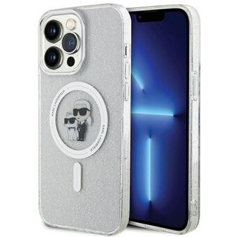Karl Lagerfeld KLHMP15XHGKCNOT iPhone 15 Pro Max 6.7" gjennomsiktig hardcase Karl&Choupette Glitter MagSafe.