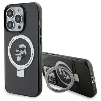 Karl Lagerfeld KLHMP15LHMRSKCK iPhone 15 Pro 6.1" svart/sort hardcase Ring Stand Karl&Choupettte MagSafe