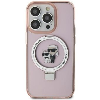 Karl Lagerfeld KLHMP15SHMRSKCP iPhone 15 6.1" rosa/pink hardcase Ring Stand Karl&Choupettte MagSafe