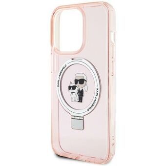 Karl Lagerfeld KLHMP15LHMRSKCP iPhone 15 Pro 6.1" rosa/rosa hardcase Ring Stand Karl&Choupettte MagSafe