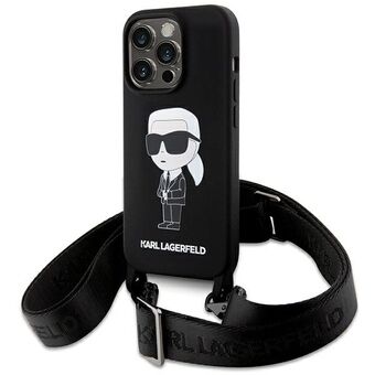 Karl Lagerfeld KLHCP15XSCBSKNK iPhone 15 Pro Max 6,7" hardcase czarny/svart Crossbody silicone Ikonik