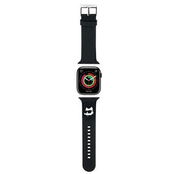 Karl Lagerfeld Pasek KLAWLSLCNK Apple Watch 42/44/45/49mm czarny/svart reim 3D Gummi Choupette-hode