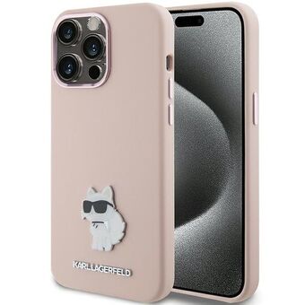 Karl Lagerfeld KLHCP15XSMHCNPP iPhone 15 Pro Max 6.7" rosa/pink silikon Choupette-metalpin.