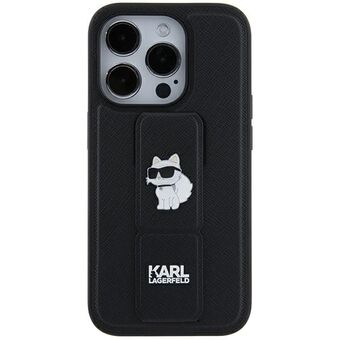Karl Lagerfeld KLHCN61GSACHPK iPhone 11 / Xr 6.1" svart/svart hardcase Gripstand Saffiano Choupette Pins