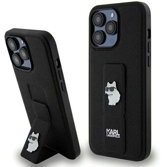 Karl Lagerfeld KLHCP13XGSACHPK iPhone 13 Pro Max 6.7" svart/svart hardcase Gripstand Saffiano Choupette Pins.