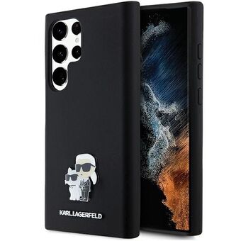 Karl Lagerfeld KLHCS23LSMHKCNPK S23 Ultra S918 hardcase czarny/svart Silikon Karl&Choupette Metallnål
