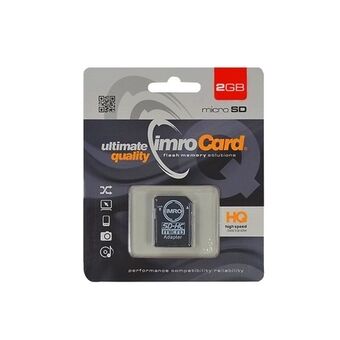 MicroSD-kort med 2GB lagringsplass fra Imro + adapter.