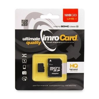 MicroSD-kort med 128 GB minne, Imro+adp 10C