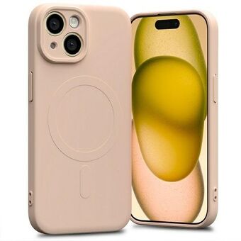 Mercury MagSafe Halv-silikon iPhone 15 / 14 / 13 6,1" rosa sand