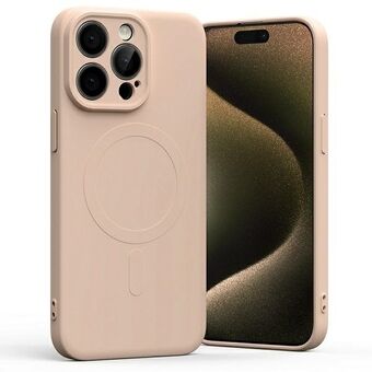 Mercury MagSafe halv-silikon iPhone 15 Pro Max 6,7" i fargen rosa sand.