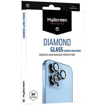 MS Diamond Glass Kameroljedeksel iPhone 14 Pro 6,1"/14 Pro Max 6,7" svart/svart Beskyttelse for kameratlinse