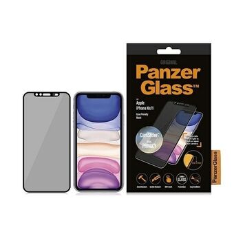 PanzerGlass E2E Super+ iPhone Xr/11 Case Friendly, CamSlider Privacy svart/sort