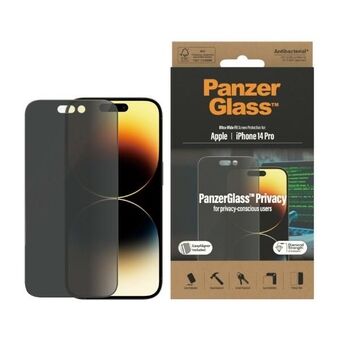 PanzerGlass Ultra-Wide Fit iPhone 14 Pro 6,1" Personvern Skjermbeskyttelse Antibakteriell Enkel Justering Inkludert P2784