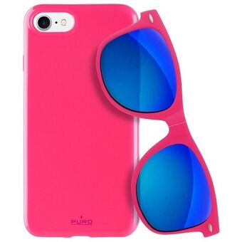 Puro Sunny Kit-deksel iPhone 7/8 + briller SE 2020 / SE 2022 rosa / rosa IPC747SUNNYKIT1PNK