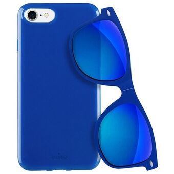 Puro Sunny Kit-deksel iPhone 7/8 + briller SE 2020 / SE 2022 blå / blå IPC747SUNNYKIT1BLUE