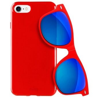 Puro Sunny Kit-deksel iPhone 7/8 + briller SE 2020 / SE 2022 rød / rød IPC747SUNNYKIT1RED
