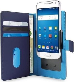 PURO Smart Wallet XL Universal blå / blå 5,1" med fotoholder og lommer for kort og penger UNIWALLET3BLUEXL