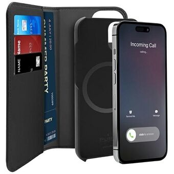 Puro Wallet Avtakbar iPhone 14 Plus 6,7" 2in1 MagSafe svart/svart PUIPC1467BKMAG1BLK