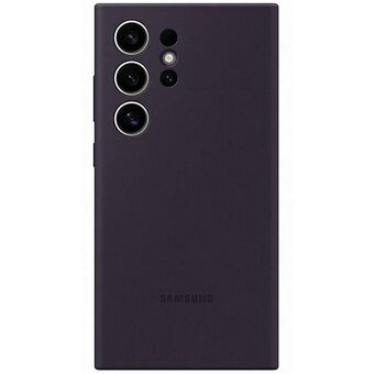 Etuiet til Samsung EF-PS928TEEGWW S24 Ultra S928 i fargen ciemnofioletowy/dunkel fiolett er et silikonetui.