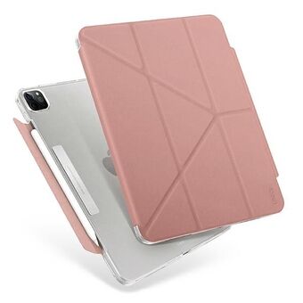 UNIQ-etuiet Camden for iPad Pro 11" (2021) i fargen rosa/peony pink med antimikrobiell beskyttelse.