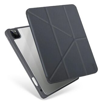 UNIQ-etui for Moven iPad Pro 12,9" (2021) med antimikrobiell beskyttelse, i fargen grå/kullgrå.