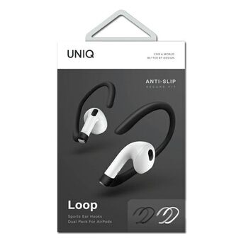 UNIQ Loop Sports ørekroker AirPods hvit-svart / hvit-svart dobbel pakke