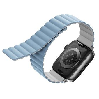 UNIQ-rem Revix Apple Watch Series 4/5/6/7/8 / SE / SE2 / Ultra 42/44 / 45mm. Vendbar Magnetisk hvit-blå / hvit-blå