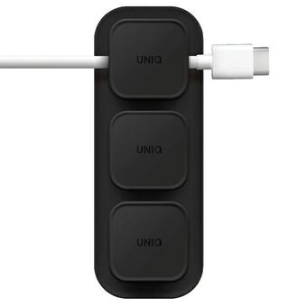 UNIQ Pod Mag magnetisk kabelholder + base mørk grå/kull mørkegrå
