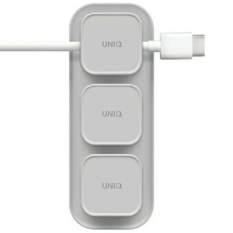 UNIQ Pod Mag magnetisk kabelholder + base grå/kritt grå