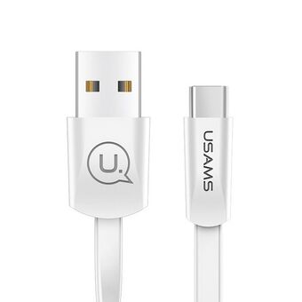 USAMS U2 USB-C flatkabel 1,2 m hvit / hvit SJ200TC02 (US-SJ200)