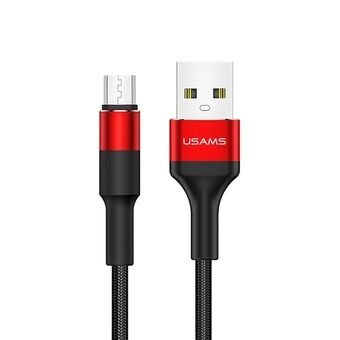 USAMS U5 flettet kabel 2A mikro USB rød / rød 1,2m SJ224USB02 (US-SJ224)