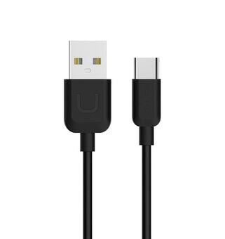 USAMS Kabel U-Turn USB-C 1m svart / svart 2A TCUSBXD01 (US-SJ099)