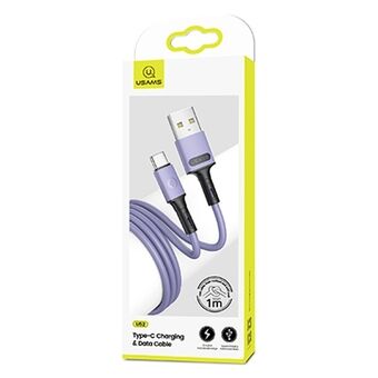 USAMS-kabel U52 USB-C 2A hurtiglading 1m lilla / lilla SJ436USB04 (US-SJ436)