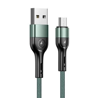 USAMS U55 flettet kabel 2A mikro USB grønn / grønn 1m SJ450USB02 (US-SJ450)